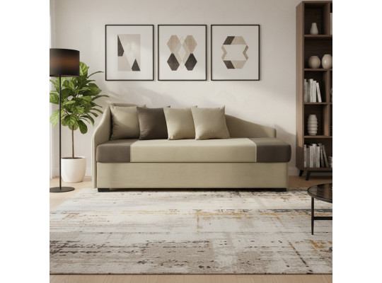 Диван HOBEL BIG-BEN BEIGE LEONARDO 03/ DARK BROWN LEONARDO 06 L (2) 