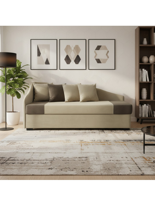 Sofa HOBEL BIG-BEN BEIGE LEONARDO 03/ DARK BROWN LEONARDO 06 L (2) 