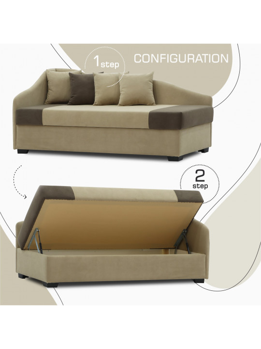 Sofa HOBEL BIG-BEN BEIGE LEONARDO 03/ DARK BROWN LEONARDO 06 L (2) 