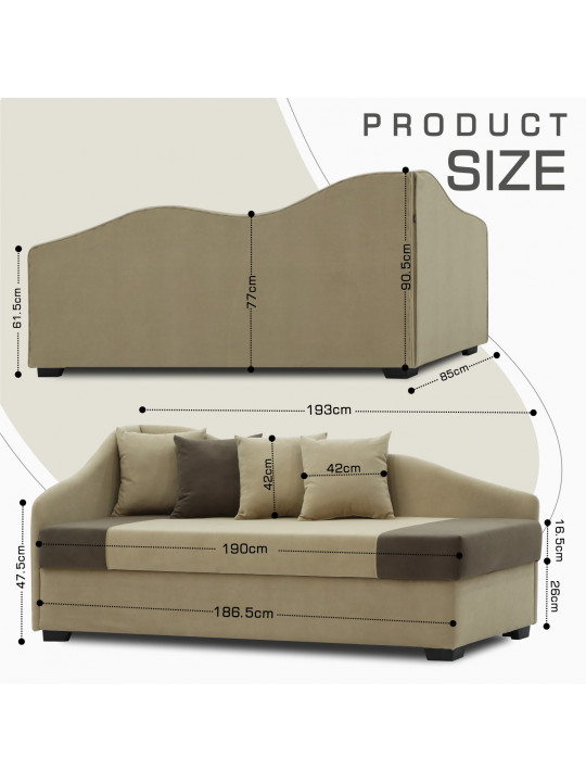 Sofa HOBEL BIG-BEN BEIGE LEONARDO 03/ DARK BROWN LEONARDO 06 L (2) 