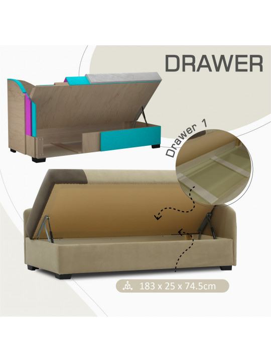 Sofa HOBEL BIG-BEN BEIGE LEONARDO 03/ DARK BROWN LEONARDO 06 L (2) 