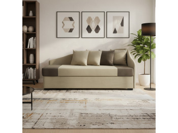 Բազմոց HOBEL BIG-BEN BEIGE LEONARDO 03/ DARK BROWN LEONARDO 06 R (2) 