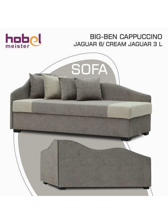 Sofa HOBEL BIG-BEN CAPPUCCINO JAGUAR 6/ CREAM JAGUAR 3 L (2) 