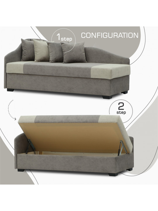Sofa HOBEL BIG-BEN CAPPUCCINO JAGUAR 6/ CREAM JAGUAR 3 L (2) 