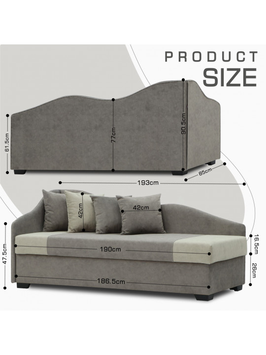 Sofa HOBEL BIG-BEN CAPPUCCINO JAGUAR 6/ CREAM JAGUAR 3 L (2) 