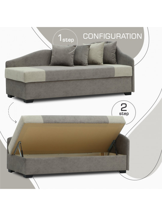 Բազմոց HOBEL BIG-BEN CAPPUCCINO JAGUAR 6/ CREAM JAGUAR 3 R (2) 