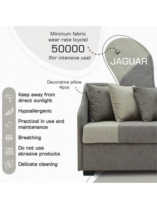 Բազմոց HOBEL BIG-BEN CAPPUCCINO JAGUAR 6/ CREAM JAGUAR 3 R (2) 