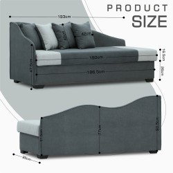 Sofa HOBEL BIG-BEN F/R DARK GREY SCANDI 22/ LIGHT GREY SCANDI 17 L (2) 