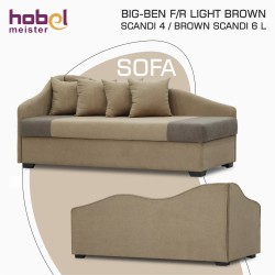 Sofa HOBEL BIG-BEN F/R LIGHT BROWN SCANDI 4 / BROWN SCANDI 6 L (2) 