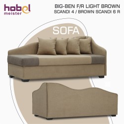 Sofa HOBEL BIG-BEN F/R LIGHT BROWN SCANDI 4 / BROWN SCANDI 6 R (2) 