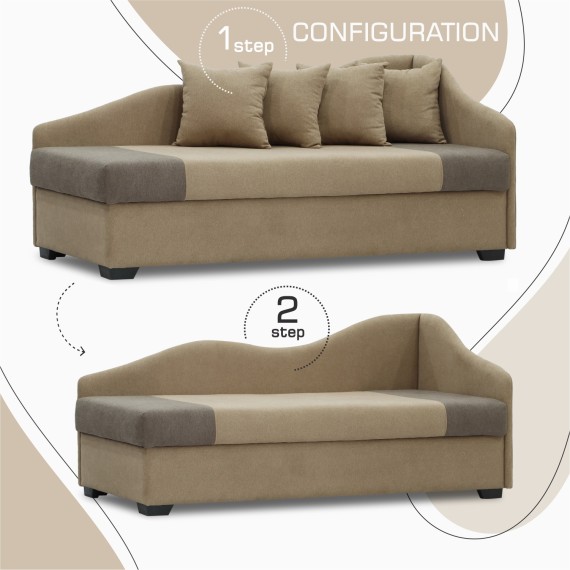 Sofa HOBEL BIG-BEN F/R LIGHT BROWN SCANDI 4 / BROWN SCANDI 6 R (2) 