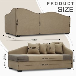 Sofa HOBEL BIG-BEN F/R LIGHT BROWN SCANDI 4 / BROWN SCANDI 6 R (2) 