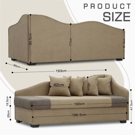 Sofa HOBEL BIG-BEN F/R LIGHT BROWN SCANDI 4 / BROWN SCANDI 6 R (2) 