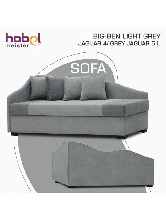 Sofa HOBEL BIG-BEN LIGHT GREY JAGUAR 4/ GREY JAGUAR 5 L (2) 