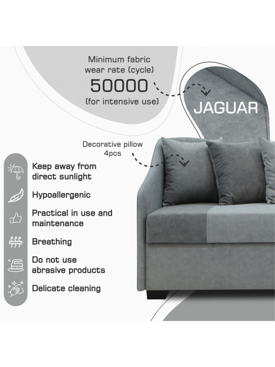 Sofa HOBEL BIG-BEN LIGHT GREY JAGUAR 4/ GREY JAGUAR 5 L (2) 