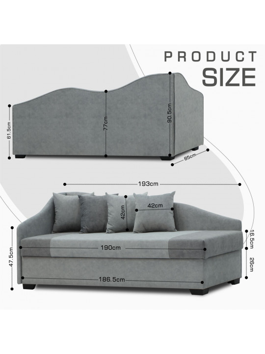 Sofa HOBEL BIG-BEN LIGHT GREY JAGUAR 4/ GREY JAGUAR 5 L (2) 