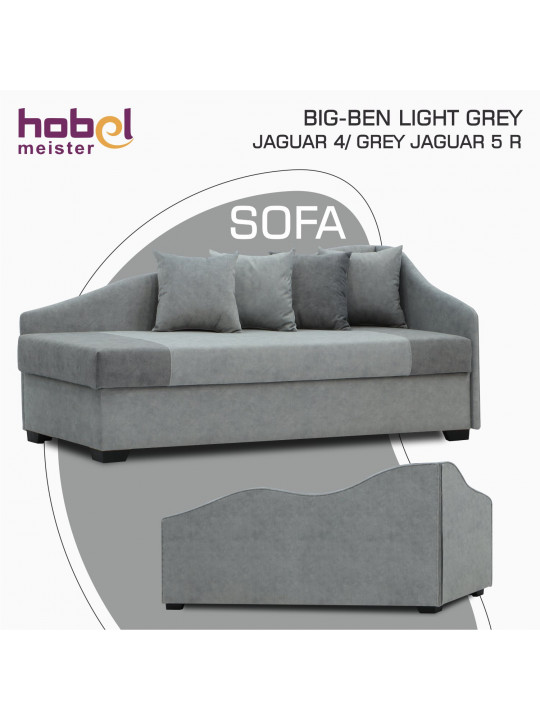 Sofa HOBEL BIG-BEN LIGHT GREY JAGUAR 4/ GREY JAGUAR 5 R (2) 