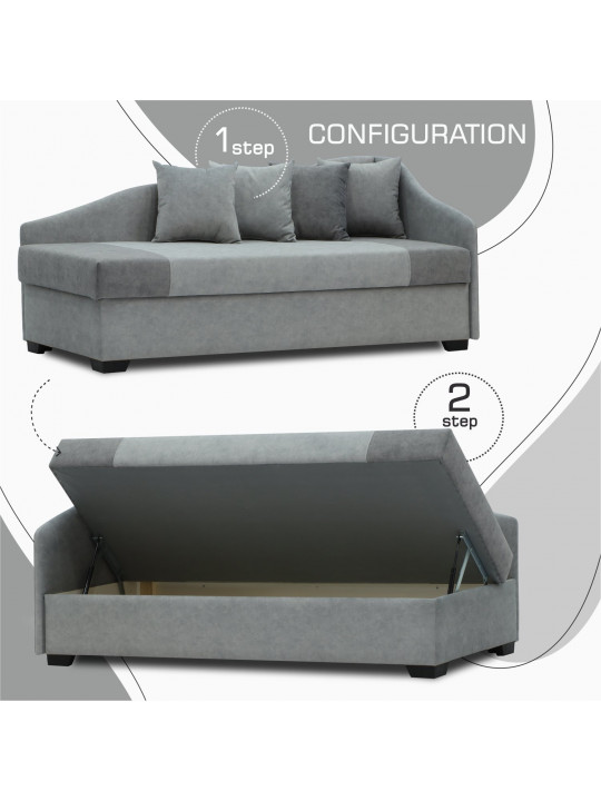 Sofa HOBEL BIG-BEN LIGHT GREY JAGUAR 4/ GREY JAGUAR 5 R (2) 