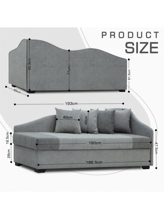 Sofa HOBEL BIG-BEN LIGHT GREY JAGUAR 4/ GREY JAGUAR 5 R (2) 