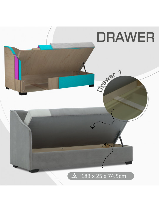 Sofa HOBEL BIG-BEN LIGHT GREY JAGUAR 4/ GREY JAGUAR 5 R (2) 