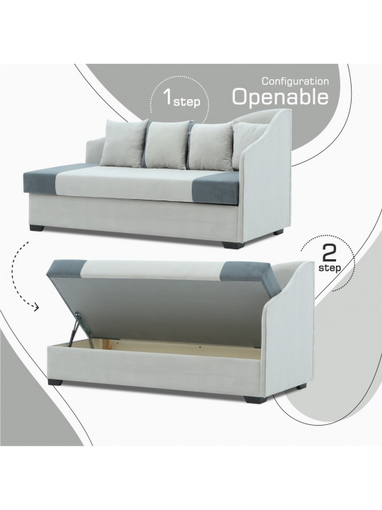 Sofa HOBEL BIG-BEN LIGHT GREY VIVALDI 6/ DARK GREY VIVALDI 8 R(2) 