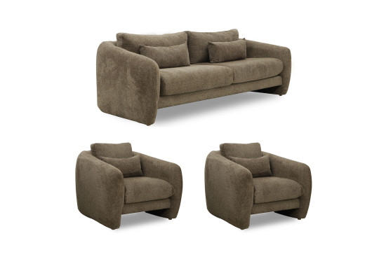Sofa set HOBEL CHILI 3+1+1 BROWN BEATTO 1012 (3) 