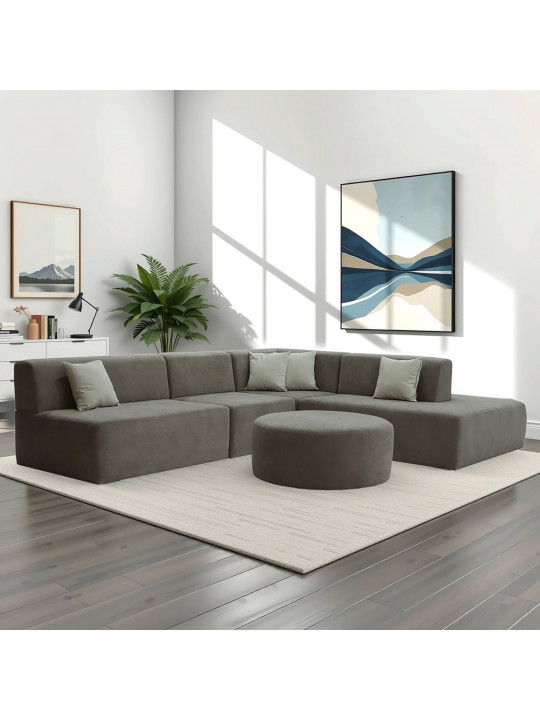 Диван HOBEL CORNER ATLANTA CAPPUCCHINO KIVI 20/CREAM SHO 599-6 R (5) 