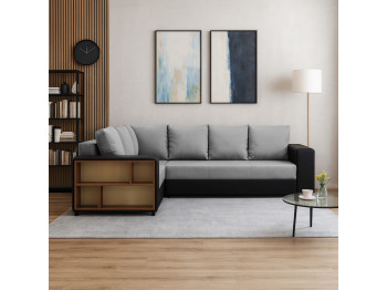 Բազմոց HOBEL CORNER BAR BLACK 4503/ GREY SCANDI 17 L (6) 