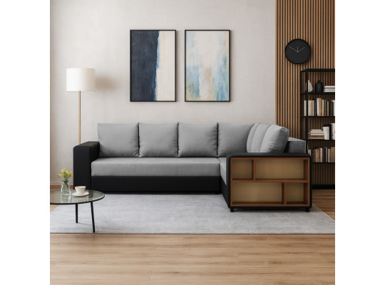 Диван HOBEL CORNER BAR BLACK 4503/ GREY SCANDI 17 R (6) 