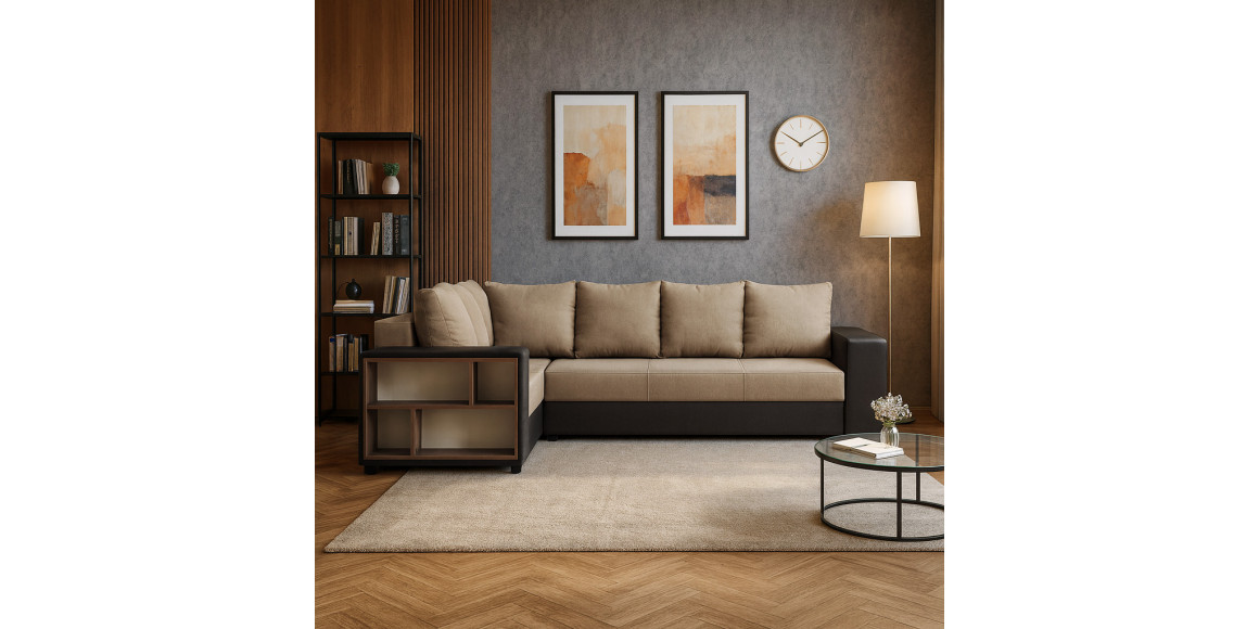 Диван HOBEL CORNER BAR BROWN 3673/ LIGHT BROWN SCANDI 4 L (6) 