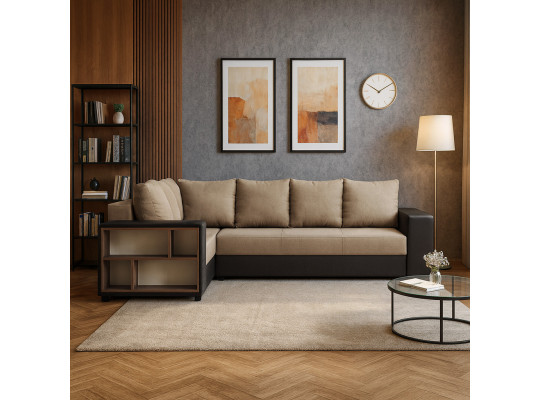 Диван HOBEL CORNER BAR BROWN 3673/ LIGHT BROWN SCANDI 4 L (6) 
