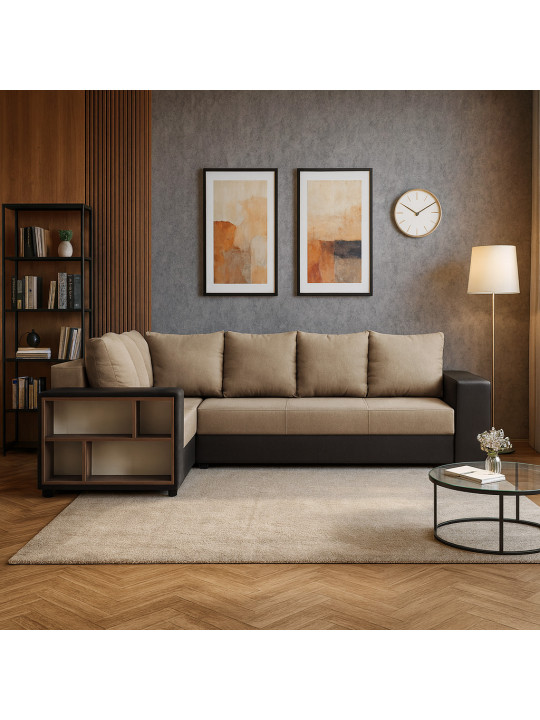 Диван HOBEL CORNER BAR BROWN 3673/ LIGHT BROWN SCANDI 4 L (6) 
