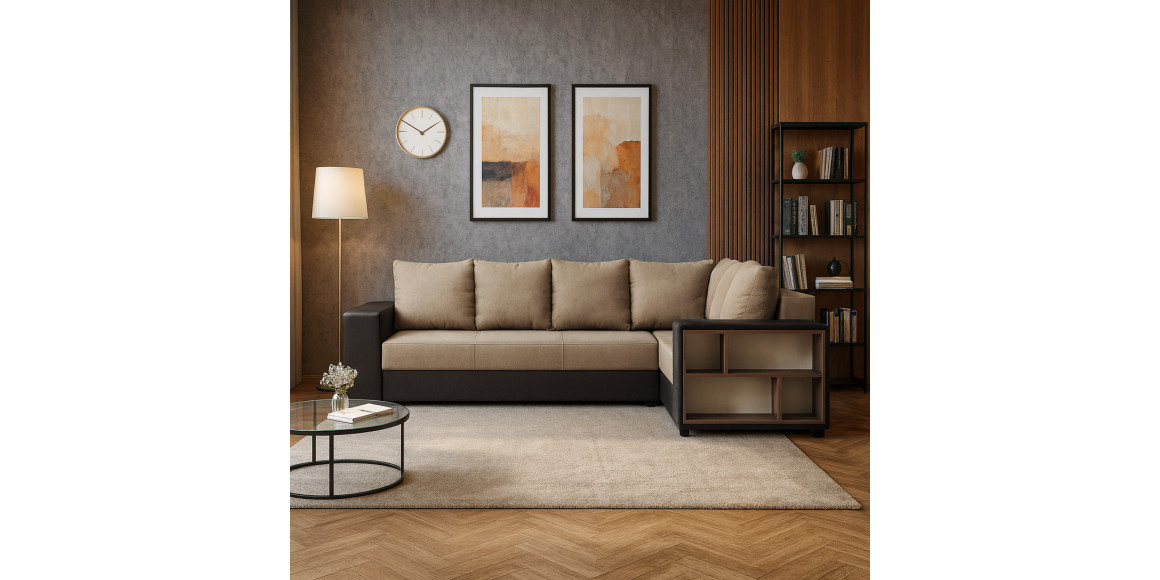 Բազմոց HOBEL CORNER BAR BROWN 3673/ LIGHT BROWN SCANDI 4 R (6) 