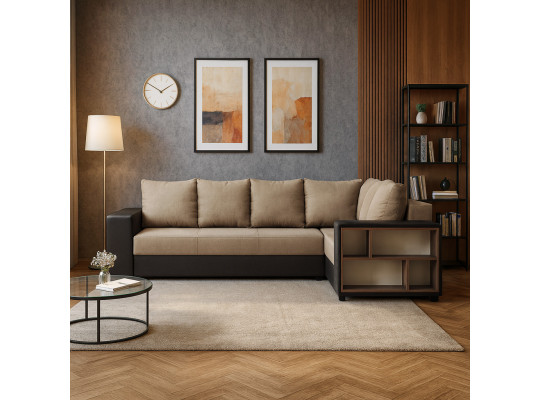 Диван HOBEL CORNER BAR BROWN 3673/ LIGHT BROWN SCANDI 4 R (6) 