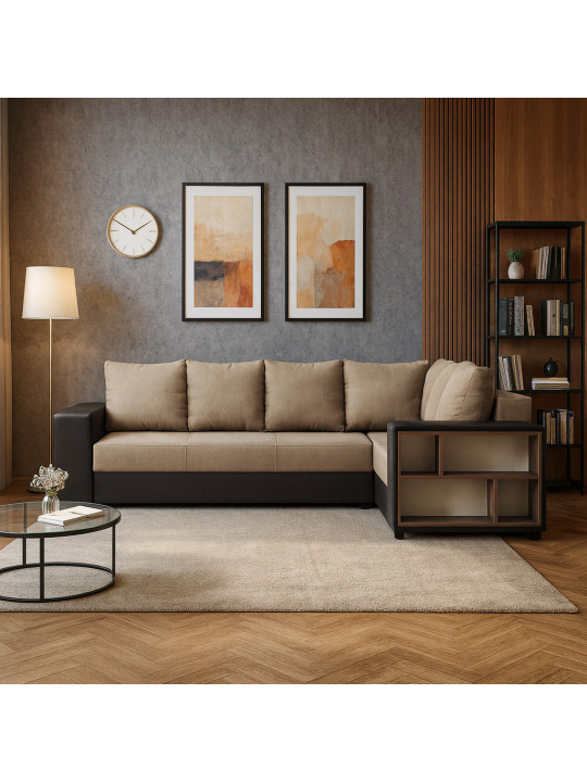 Диван HOBEL CORNER BAR BROWN 3673/ LIGHT BROWN SCANDI 4 R (6) 