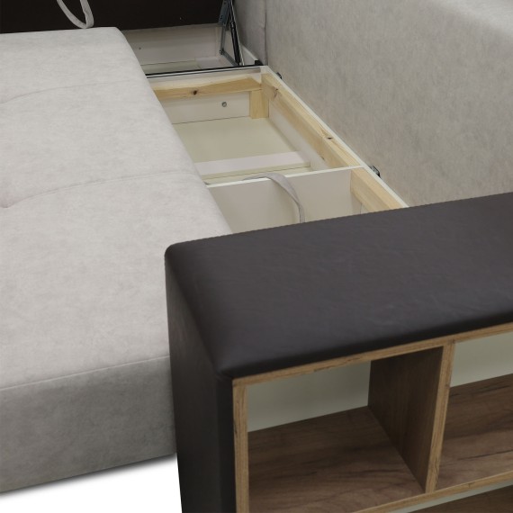 Sofa HOBEL CORNER BAR F/P BROWN 3673/ CREAM JAGUAR 3 L (6) 