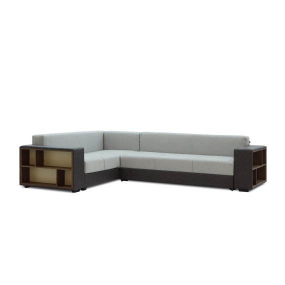 Sofa HOBEL CORNER BAR F/P DARK GREY 8410/ LIGHT GREY SCANDI 17 L (6) 