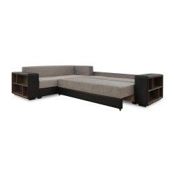 Диван HOBEL CORNER BAR F/P K090 BLACK 4503/ CAPPUCCINO JAGUAR 6 L (6) 