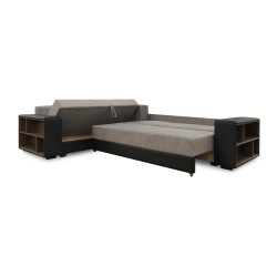 Диван HOBEL CORNER BAR F/P K090 BLACK 4503/ CAPPUCCINO JAGUAR 6 L (6) 