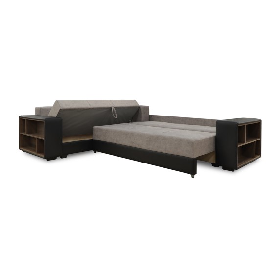 Sofa HOBEL CORNER BAR F/P K090 BLACK 4503/ CAPPUCCINO JAGUAR 6 L (6) 