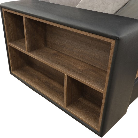 Sofa HOBEL CORNER BAR F/P K090 BLACK 4503/ CAPPUCCINO JAGUAR 6 L (6) 