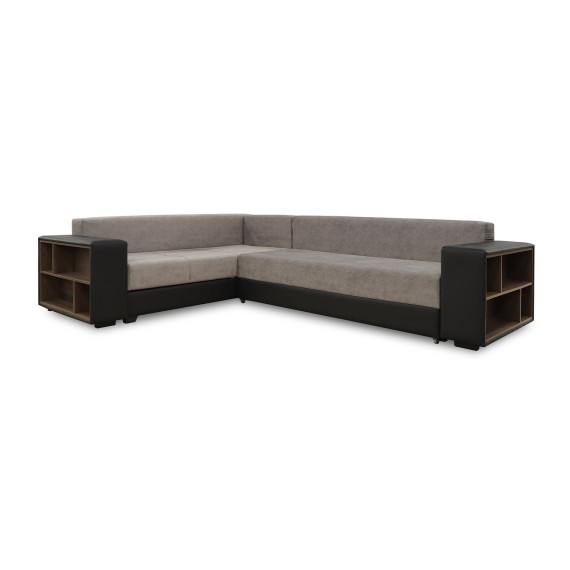 Sofa HOBEL CORNER BAR F/P K090 BLACK 4503/ CAPPUCCINO JAGUAR 6 L (6) 