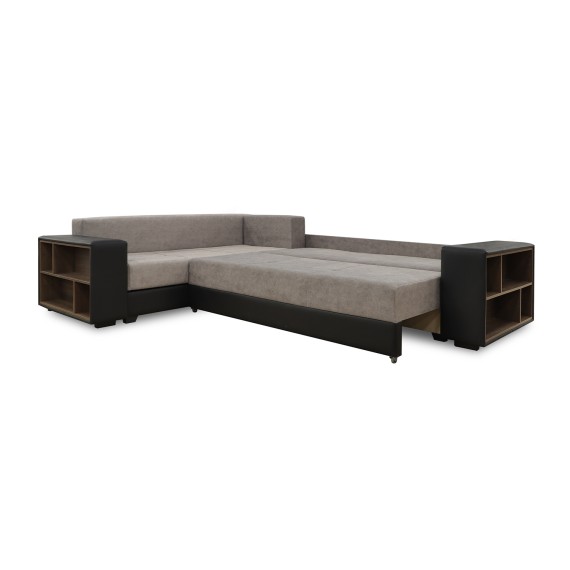 Sofa HOBEL CORNER BAR F/P K090 BLACK 4503/ CAPPUCCINO JAGUAR 6 L (6) 