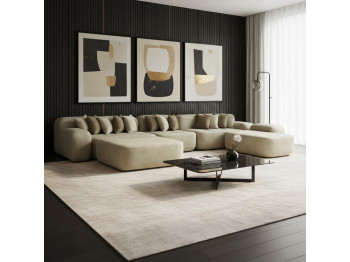 Բազմոց HOBEL CORNER BERGAMO CREAM BELLA 2/ INFINITY 290 R (5) 