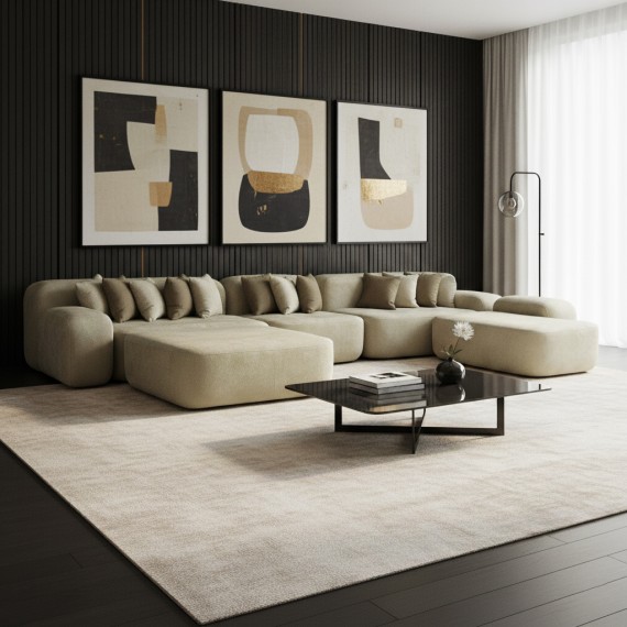 Sofa HOBEL CORNER BERGAMO CREAM BELLA 2/ INFINITY 290 R (5) 