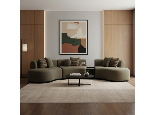 Диван HOBEL CORNER CIRCL CAPPUCCINO MELO 7/ONTARIO JAFFA ORANG/K090 (4) 