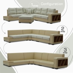 Диван HOBEL CORNER CORONA CREAM PHANTOM 3/ CREAM BEATTO 1065 R (7) 