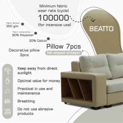 Диван HOBEL CORNER CORONA CREAM PHANTOM 3/ CREAM BEATTO 1065 R (7) 