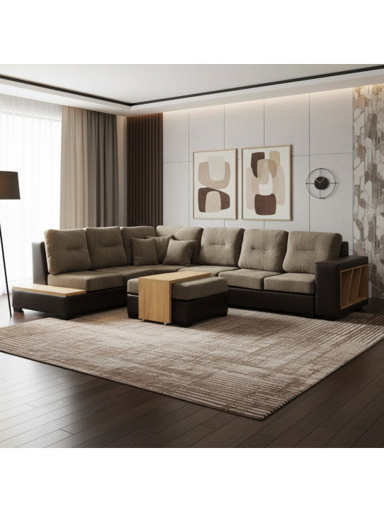 Բազմոց HOBEL CORNER CORONA DARK BROWN PHANTOM 8/ BROWN BEATTO 1012 L (7) 