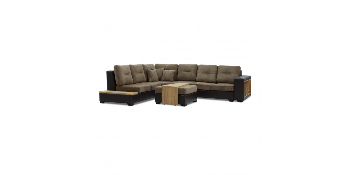 Sofa HOBEL CORNER CORONA DARK BROWN PHANTOM 8/ BROWN BEATTO 1012 L (7) 